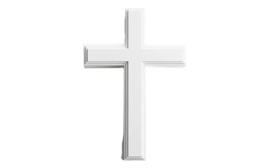 Cross symbol white line on transparent background, png