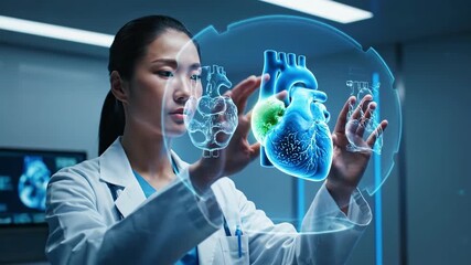 Advanced holographic technology enables interactive medical visualization in modern healthcare - Powered by Adobe