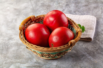 Raw ripe red juicy tomato