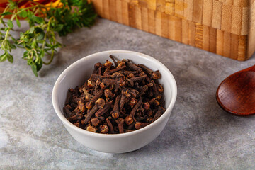 Dry cloves buds aromatic flavor