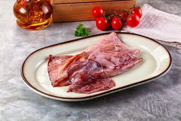 Raw fresh calamari for cooking