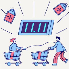 Digital Shopping Frenzy 11 .11 vector banner