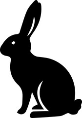 Dynamic Rabbit Jumping Silhouette Isolated on White Background Vector
