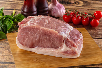Raw pork meat fillet piece