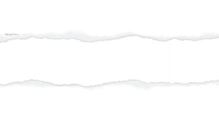 Torn paper edge isolated on transparent background, perfect for adding a distressed or grunge effect to designs