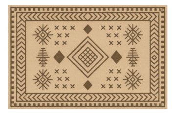 Tribal ethnic geometric pattern rug with transparent background