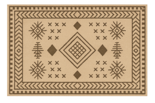 Tribal ethnic geometric pattern rug with transparent background - Powered by Adobe