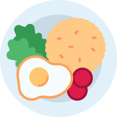 Fried Rice vector icon. Food and beverage icon flat style. perfect use for logo, presentation, website, and more. modern icon design color style