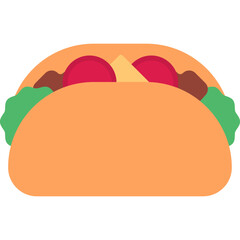 Taco vector icon. Food and beverage icon flat style. perfect use for logo, presentation, website, and more. modern icon design color style