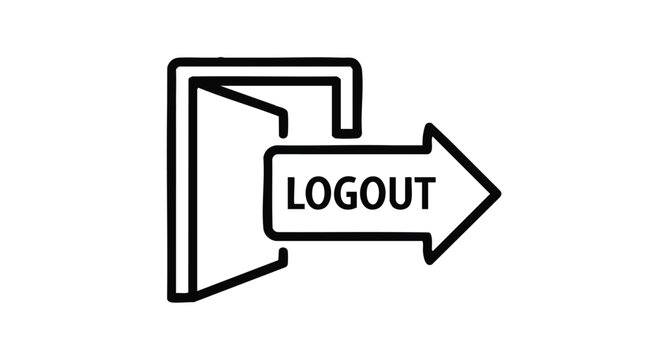 Logout sign out outline icon vector