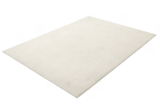White rectangle area rug on transparent background - Powered by Adobe