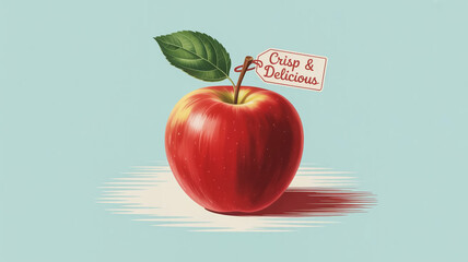 Watercolor Apple Vector on White Background