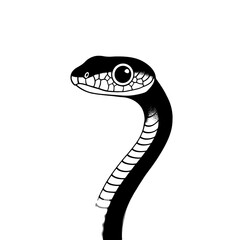 Fototapeta premium Mamba. Mamba simple black and white line art vector logo