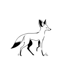 Jackal. Jackal simple black and white line art vector logo