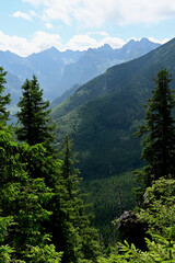 Fototapeta premium Gesia Szyja. Tatra Mountains National Park seen from Gesia Szyja peak. Beautiful panorama landscape from Gesia Szyja. Zakopane, Poland