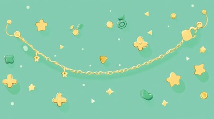 Colorful Jewelry on a Soft Green Background