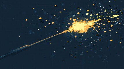 Bright Sparkle with Glowing Particles in Dark Background