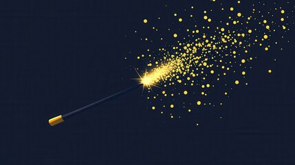 Sparkling Magic Wand with Glitter Effect