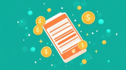 Mobile Payment and Digital Currency Concept Illustration