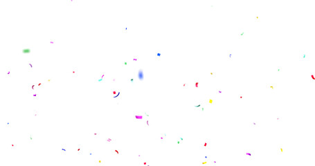 PNG Confeti Failling Colorful Confetti against a White Background. Muticolor Confetti Transparent Background. 3d Rendering Transparent Confeti. Confetti partical isolated on transparent background.