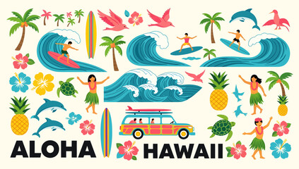 Hawaii vacation with surfing and hula