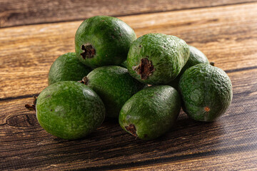 Fresh sweet juicy green feijoa fruit