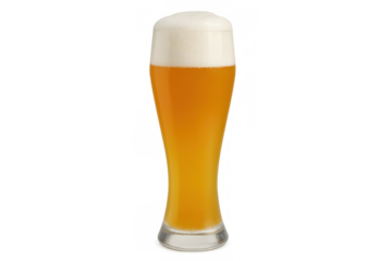 Glass of wheat beer with foamy head, refreshing alcoholic beverage celebrating oktoberfest or a chill night