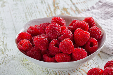 Ripe sweet juicy organic rasberry