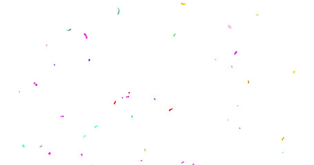 PNG Confeti Failling Colorful Confetti against a White Background. Muticolor Confetti Transparent Background. 3d Rendering Transparent Confeti. Confetti partical isolated on transparent background.