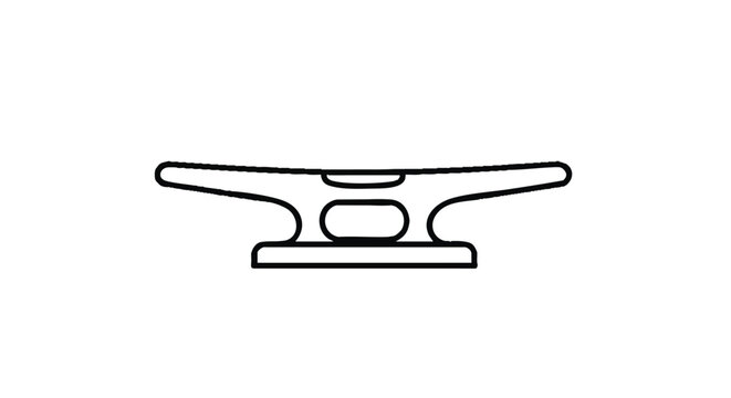 Marine horn cleat outline icon vector