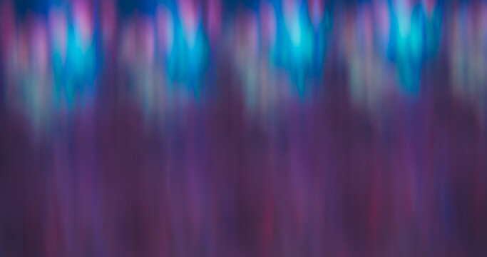 Blur fluorescent glow. Reflection lens. Blue purple violet shiny wave mixing color light striped flow abstract defocused neon gradient background.