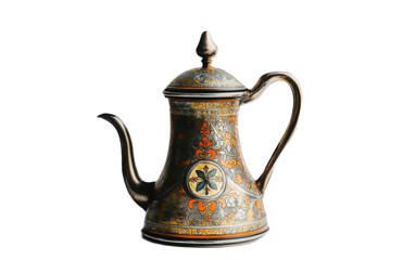 Decorative Vintage Coffee Pot on transparent background, png