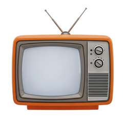 Isolated vintage television , Retro old television isolated on white background