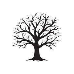 Obraz premium Tree Branches Silhouette — Natural Black Vector of Leafless Branches for Nature, Forest, and Design Projects