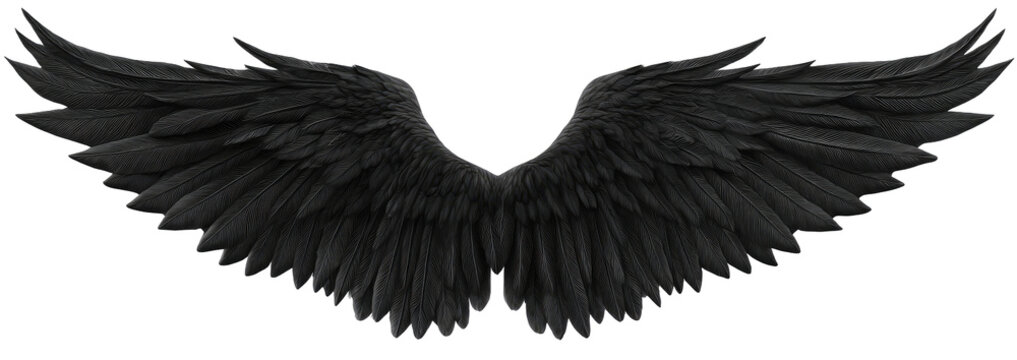 Dark, detailed angel wings - Powered by Adobe