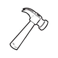 Hammer Silhouette — Black Minimal Vector of Construction Tool for Repair, Work, and Industrial Design