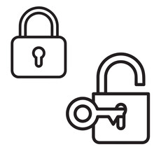 Lock Silhouette — Black Minimal Vector of Padlock for Security, Privacy, and Protection Design Concepts