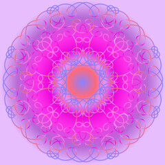 Beautiful abstract background with a circular pattern in pink and blue