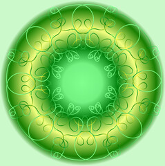 Abstract background with green circular pattern
