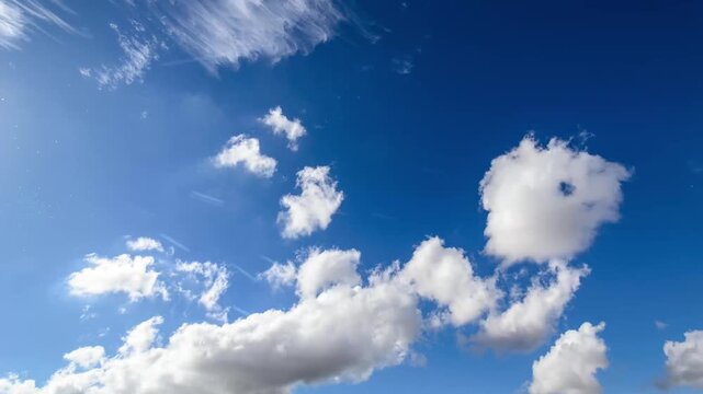 Timelapse de cielo azul con nubes en movimiento durante el d&iacute;a