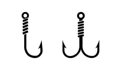 Fishing hook Logo icon royalty free silhouette vector graphic