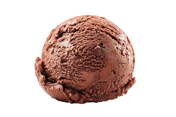 Close-up of a scoop of rich, dark chocolate ice cream.  A smooth, rounded ball of intensely colored chocolate ice cream.  The texture appears creamy and dense