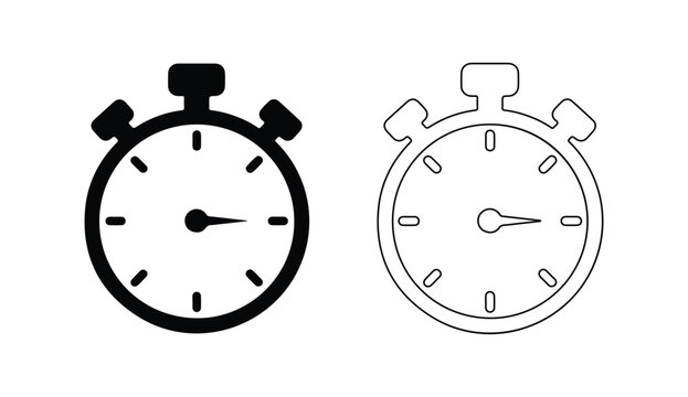 Stopwatch clock icon royalty free silhouette vector graphic