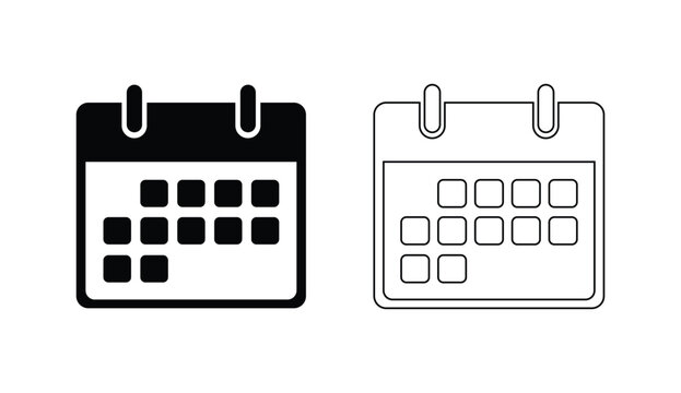 Simple calendar icon royalty free silhouette vector graphic