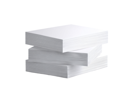 A stack of white paper.  Three, closely-packed, rectangular,  white sheets of paper.  Clean, simple, and unadorned