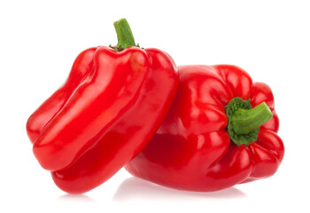 Red sweet pepper isolated on white background.