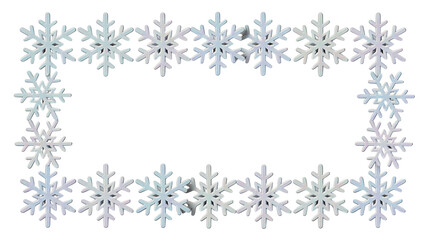 Snowflake frame on transparent background for winter holiday isolated on transparent background