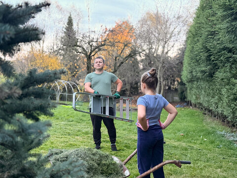 Family working together in the garden