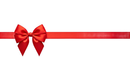 Isolated red ribbon ,  Red bow and ribbon. Realistic holiday decoration 
