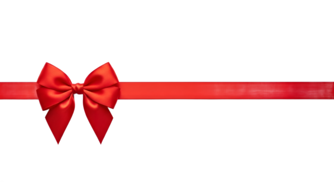 Isolated red ribbon , Red bow and ribbon. Realistic holiday decoration